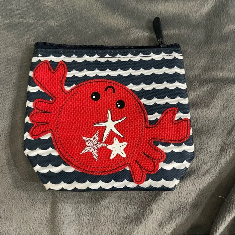 Set of 2 Thirty One Cool Zip Snackers Thermal Snack Pouches - Crab & Flamingo